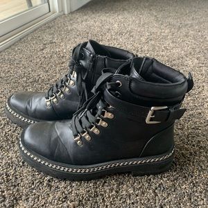 Combat boots - black- Size 8